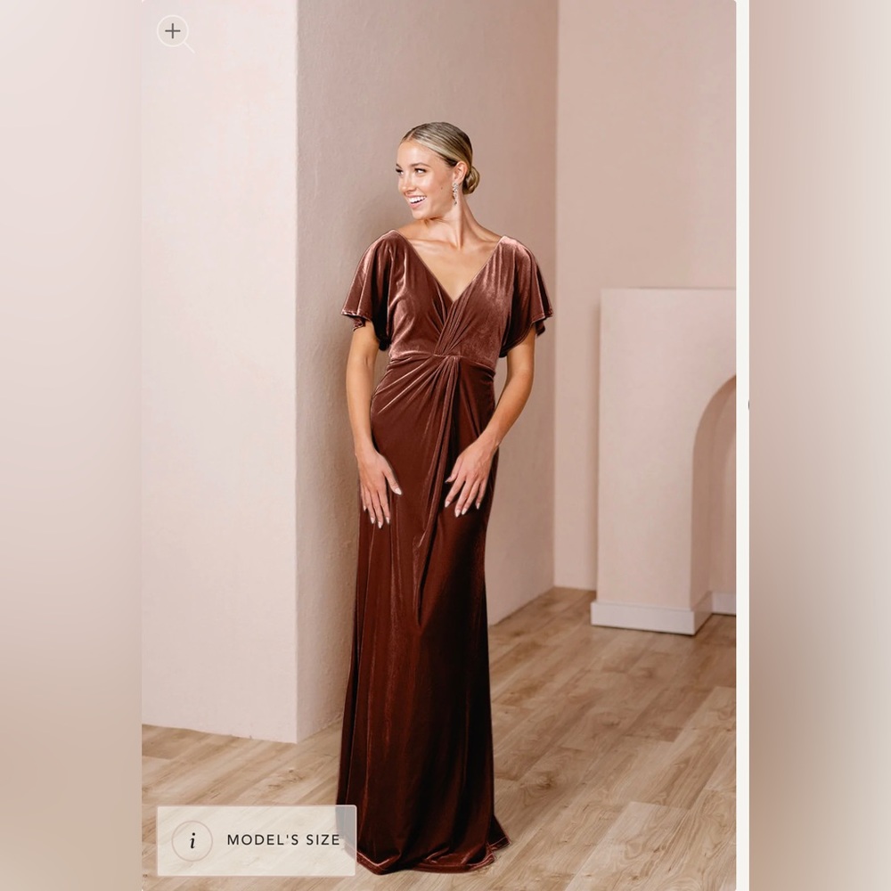 Revelry Terracotta Gwen Velvet Dress - Size 14